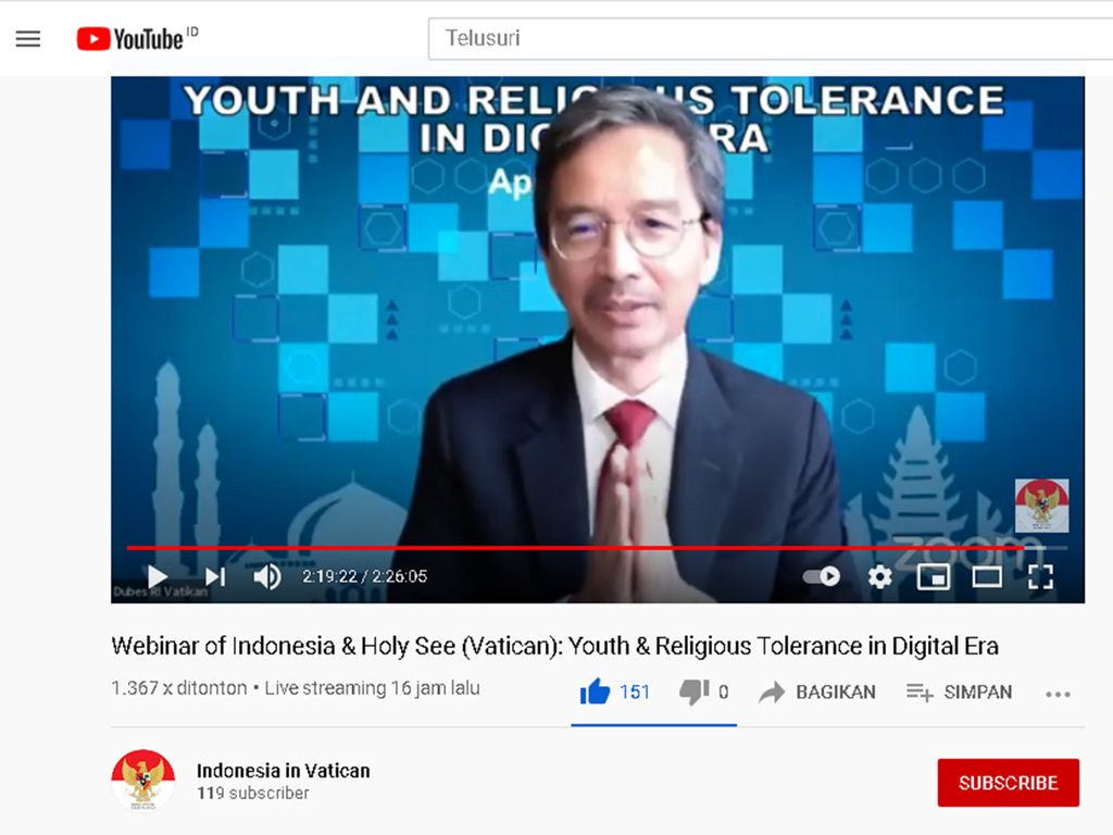 WEBINAR INTERNASIONAL: “Youth and Religious Tolerance in Digital Era”